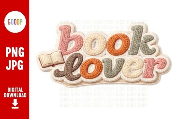 Book Lover Knit Embroidery Patch PNG Review