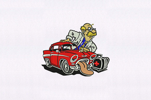 Mechanic As Doctor: A Versatile Embroidery Design