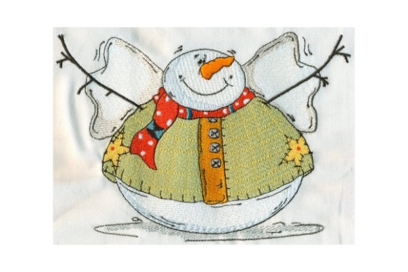 Sassy Fat Round Snowman: A Festive Embroidery Delight